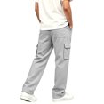 thumbnail image 7 of Sevevn Boys Cargo Pants with Drawstring Elastic Waist Casual Straight Leg Jogger Trousers with Functional Side Pockets Relaxed Fit Everyday Pants for School Play and Outdoor Activities, 7 of 7