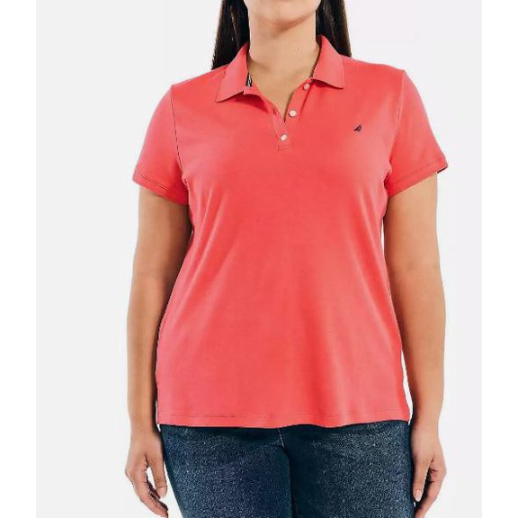 Nautica Ladies' Short Sleeve Polo Shirt, Bright Pink Paradise Medium