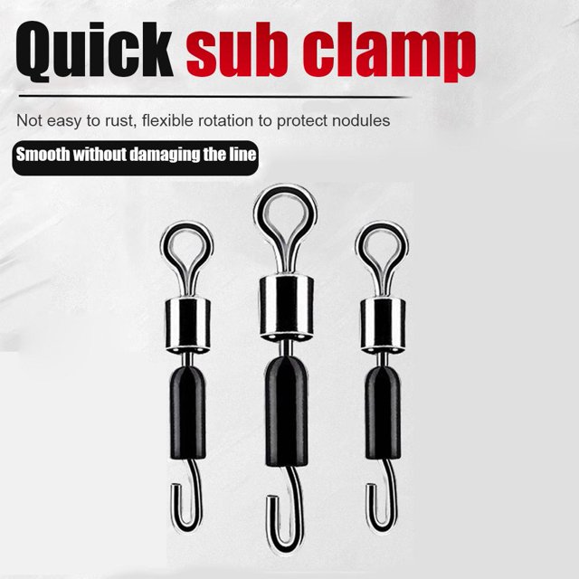 Anillos Conector de pesca Cojinete de bolas Ganchos de enlace rápido giratorios (M) Negro 30 piezas Sywqhk Para Estrenar