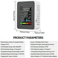 thumbnail image 5 of Five-in-one Gas Detector With Lcd Digital Display Color Screen Carbon Dioxide Detector (built-in Battery), White (housing With Oblique Holes And Rando, 5 of 5