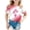 Watermelon Red, variant on Godom Girls Super Soft Short Sleeve T-Shirts Glitter Print Cute Design Kids Summer Fashion Tops Tees