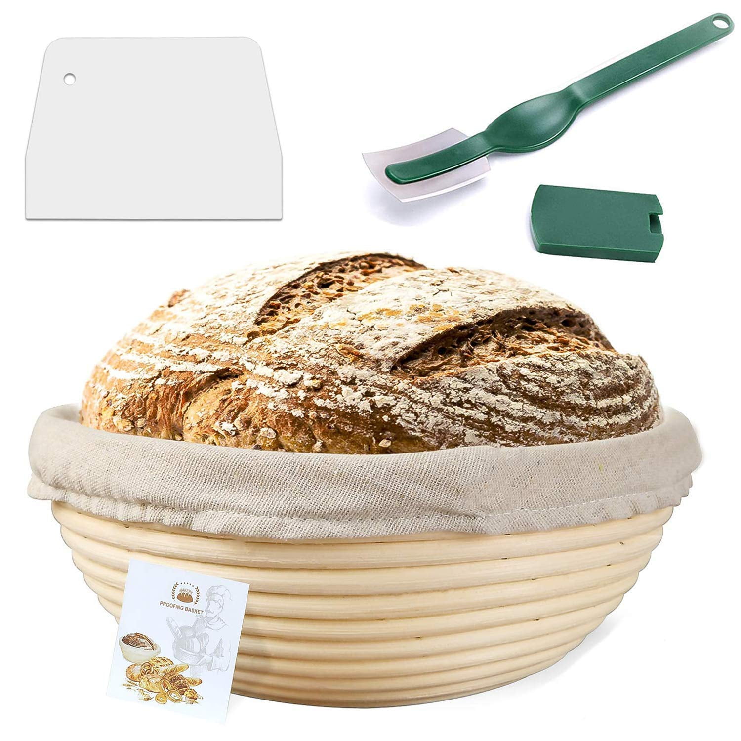 9 Inch Proofing Basket,Coolmade Bread Proofing Basket +Bread