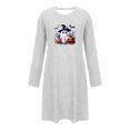 thumbnail image 6 of Stamzod House Dress for Women Halloween Print Long Sleeve T Shirt Nightgown Soft Crew Neck Short Sleep Shirt M, 6 of 7