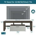thumbnail image 3 of 20 Minutes Quick Assembly Brown TV Stand with Toughened Glass Shelf, Floor Cabinet, LED Color Changing Lights for Living Room, 3 of 12