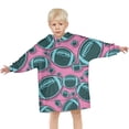 thumbnail image 3 of Football Pattern Blanket Hoodies for Kids 6-13YR Oversize Wearable Blanket Hoodies for Boys Girls Teens, 3 of 7
