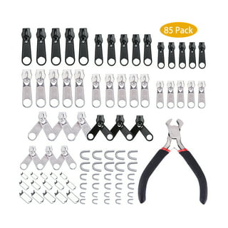 85pcs Zipper Repair Kit, EEEkit Zipper Replacement Kit with Sliders,  Stoppers, Install Plier 