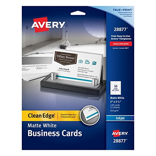 Avery Two Side Printable Clean Edge Business Cards for Inkjet Printers ...