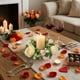 thumbnail image 4 of CaiYueKe Artificial Rose Garland Candle Ring Holder, Floral Candle Wreath Decor for Wedding Table Centerpiece Party Home Decorations, Faux Greenery Candle Surround Decorative Arrangement, 4 of 7