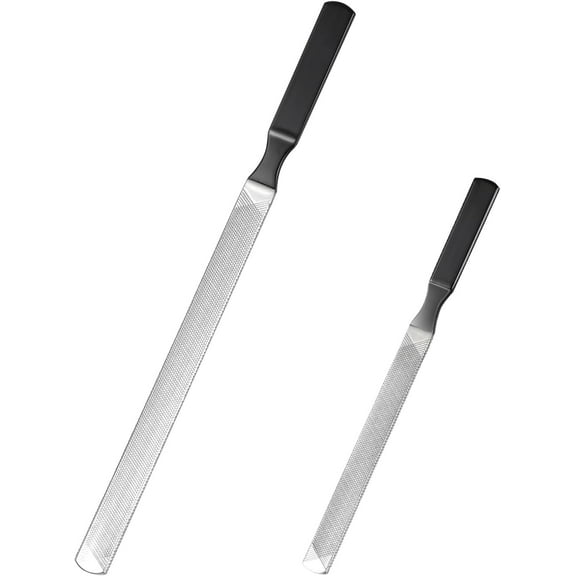 XD4-2 Pcs Toe Nail Files for Thick Nails, Professional Stainless Steel Nail File 4 Sides Fingernail Files with Anti-Slip Handle Dog Nail File Reusable Manicure Filer for Men Seniors*04