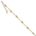 thumbnail image 1 of Real 14kt Yellow Gold Puff Rice Bead 9in Plus 1in ext Anklet; 9 inch; for Adults and Teens; for Women and Men, 1 of 3
