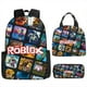 thumbnail image 3 of ROBLOX anime mochila escolar para niños niña17in Kit de mochila escolar para estudiantes Portable bolsa del almuerzo infantil estuche de lápices aislamiento lonchera 3pcs, 3 of 4