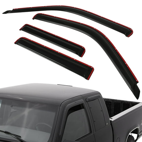 SCITOO Outside Mount Window Visor Deflector Rain Guard Dark Smoke, 4 Pcs Set Fit for 1991-2001 for Ford Explorer