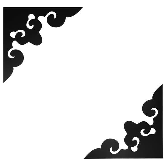 Uxcell 2 Pcs Hollow Mirror Wall Stickers, Acrylic Corner Decorative Pattern Decals Self Adhesive Mirror Stickers for Bathroom Living Room Bedroom Ceiling Office (Black, 7.9x7.9")