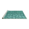 thumbnail image 2 of Ahgly Company Machine Washable Indoor Square Abstract Turquoise Blue Modern Area Rugs, 5' Square, 2 of 4