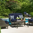 thumbnail image 5 of Hanover Medallion Indoor/Outdoor Throw Pillow, Decorative, Set of 2, Navy - HANTPMED-NVY-2, 5 of 5
