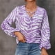 thumbnail image 5 of Camiseta suelta estampada a la moda para mujer Blusa de manga larga con cuello en V Tops casuales Fridja  bvmnju3674, 5 of 6