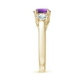 thumbnail image 3 of ANGARA Natural Classic Round 1.15 ct Amethyst and Diamond Three Stone Ring in 14K Yellow Gold for Women (Size-7mm) | February Birthstone, Anniversary, Jewelry Gift for Women | Natural Amethyst Ring, 3 of 8