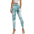 thumbnail image 2 of Renewold Sky Blue Marble Yoga Leggings for Women with Pockets Elastic Trendy Exercise Yoga Pants High Waisted Full Length Graphic Pants for Running Sports Party, XS, 2 of 8