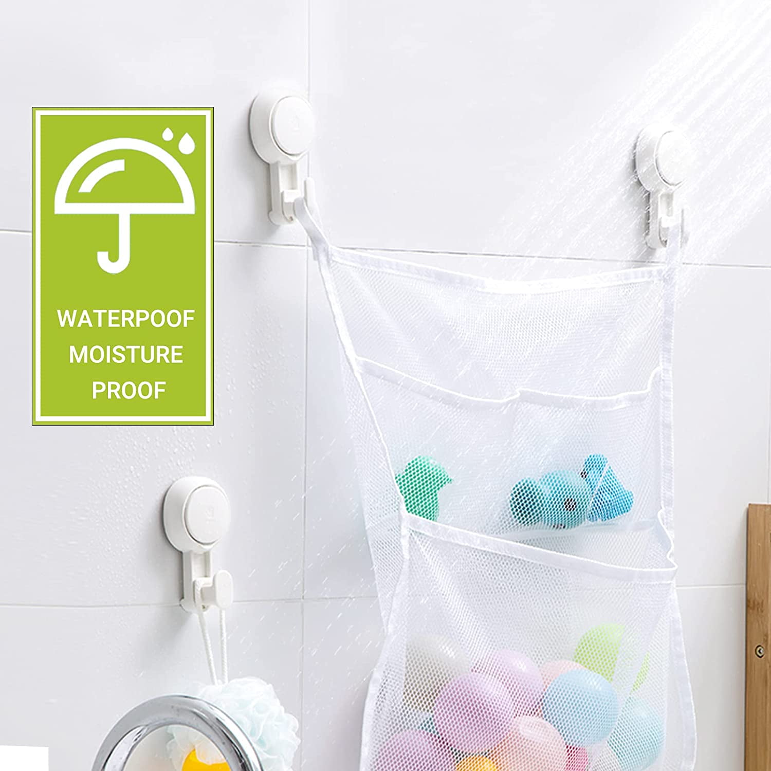 Suction Cups Hooks for Shower Reusable Waterproof Utility Hooks(2 Pack –  marchpower