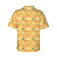 thumbnail image 3 of Uemuo Flowe Chicken Printed Regular Fit Short Sleeve Casual Hawaiian Shirt for Men,Aloha shirt,Tropical shirt,Floral print shirt,Vacation Beach shirt-3X-Large, 3 of 9