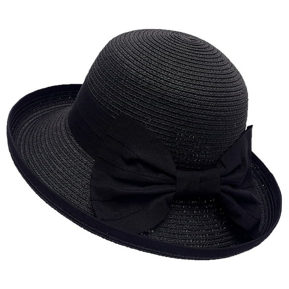 XDIAHBPL Baseball Caps Sun Hats For Women Outdoor Straw Beach Sun Summer Black