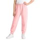 thumbnail image 1 of Pantalones largos para niños, de color liso, con cintura elástica, para niños de talla mediana y grande, informales y cómodos, de poliéster., 1 of 5