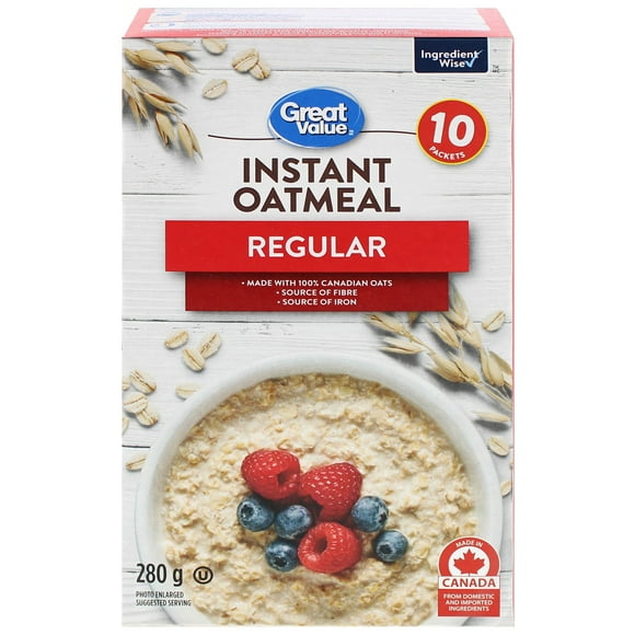 Great Value Regular Instant Oatmeal, 10 packets