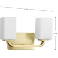 thumbnail image 2 of Cowan Collection Two-Light Modern Satin Brass Etched Opal Glass Bath Vanity Light, 2 of 2