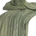 thumbnail image 3 of Olive Green Knitted 100% Cotton Throw Blanket, 3 of 3