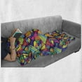 thumbnail image 6 of Indie Soft Flannel Fleece Throw Blanket, Geometrical Hipster Pattern with Triangles Vibrant Optical Illusion Abstract, Cozy Plush for Indoor and Outdoor Use, 70" x 90", Multicolor, by Ambesonne, 6 of 6