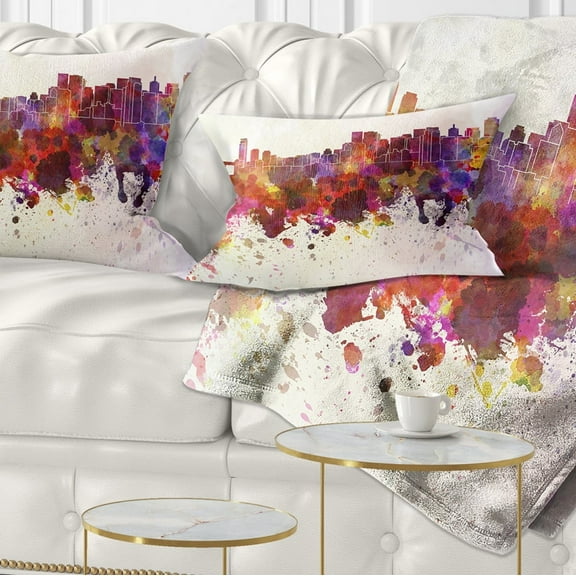Designart San Francisco Skyline - Cityscape Throw Pillow - 12x20
