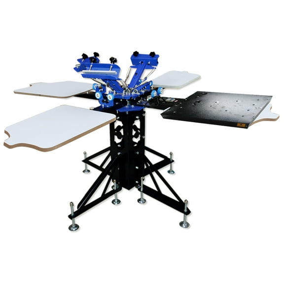 Techtongda 3 Color 4 Station Screen Printing Machine Screen Press Platen Rotating Screen Printing Press with Dryer #006416