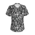 thumbnail image 2 of Uemuo Zebra Printed Women's Classic V-Neck T-Shirt - Soft, Breathable, Moisture-Wicking, Perfect for Casual, Office, Travel, and Everyday Wear-Small, 2 of 5