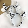thumbnail image 1 of Puntoco Diadema con orejas de vaca para Halloween, disfraz de vaca, accesorios bonitos para fiesta de cosplay, diadema antideslizante para maquillaje y lavado de cara, 1 of 5