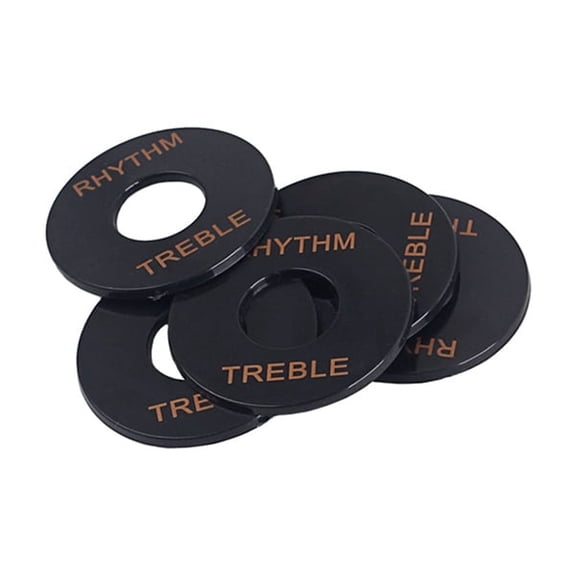 FOMIYES 5Pcs Guitar Toggle Plate Treble Washer Black Stick on Rhythm Treble Plate