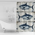 thumbnail image 4 of Extra Long Shower Curtain 72x96 Inch, Coastal Fish Shower Curtain Waterproof Bathroom Decor Modern Oil Painting Ocean Nautical Fabric Bath Curtain Set Accessories with Hooks, 4 of 6