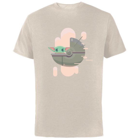 Star Wars The Mandalorian Grogu Floating Pod Digital Galaxy - Short Sleeve Cotton T-Shirt for Adults - Customized-Natural