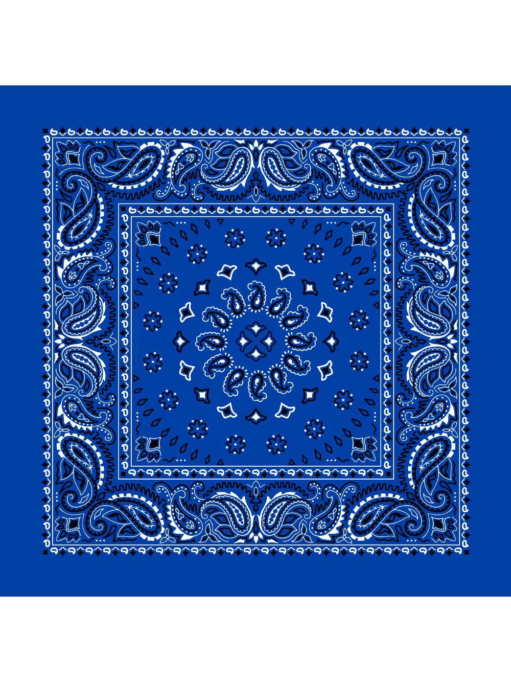 Bandana Paisley Blu Reale | Confezione Da 12 In Puro Cotone | KAISER COLLECTION
