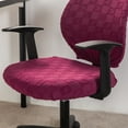 thumbnail image 7 of Computer Office Chair Covers,Stretch Rotating Chair Slipcovers Cover Anti-Dust Removable Washable Universal Jacquard Split Desk Chair Cover-Red wine, 7 of 7