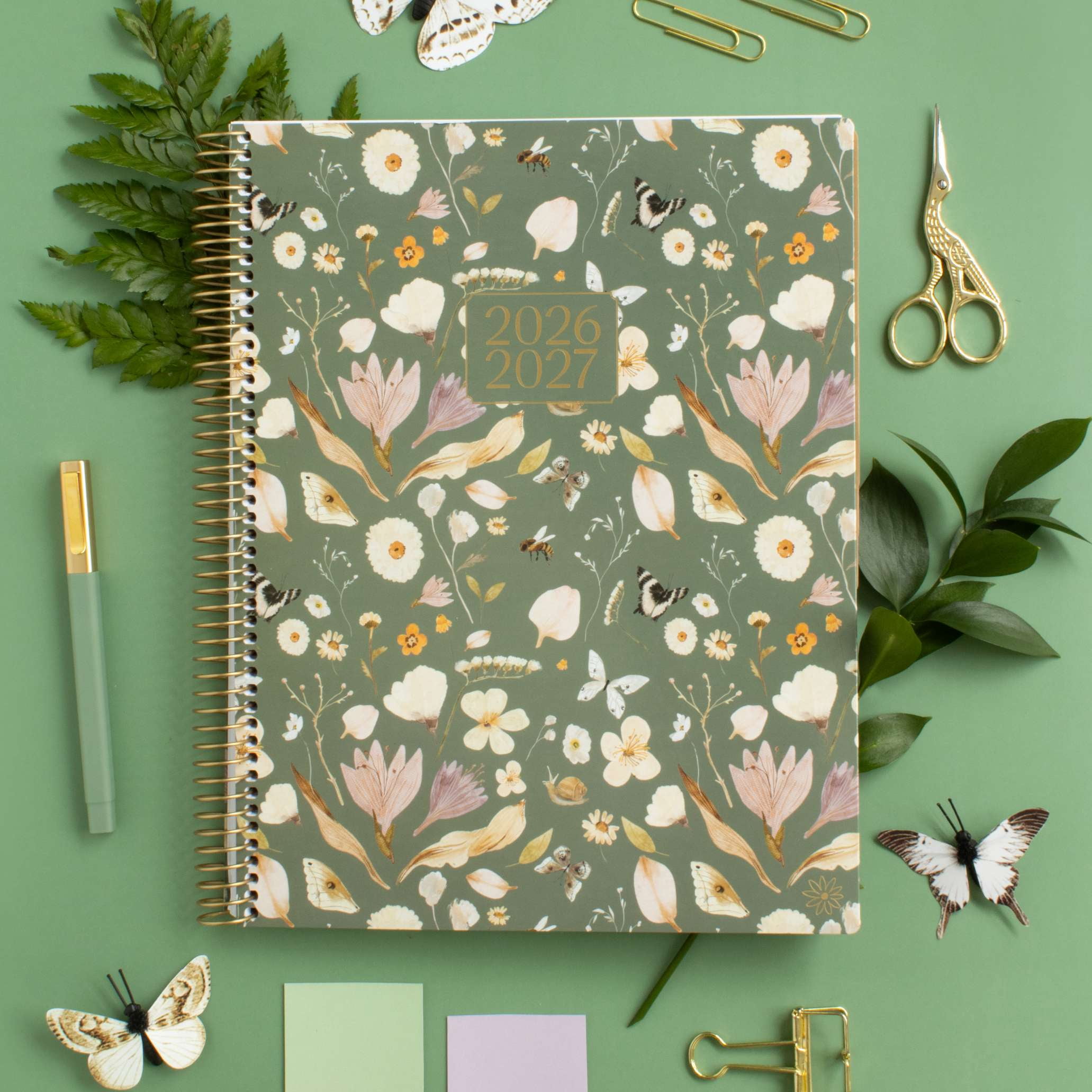 bloom daily planners 2026-2027 Academic Planner, 13 Month Monthly & Weekly, 8.5" x 11" Soft Cover, Stickers Included, Butterfly Garden
