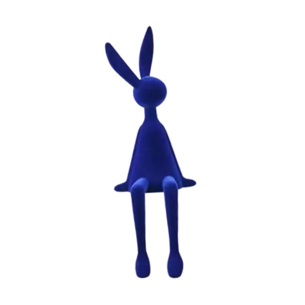 Figura decorativa de conejo sentado, linda estatua decorativa, delicada y portátil para Azul