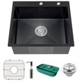 thumbnail image 2 of Black Kitchen Sink (25x22In Black), 2 of 4