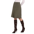 thumbnail image 4 of INSPIRE CHIC Women's Office Knee Lenght High Waist Plaid Tartan Skirt XL 2, 4 of 5