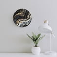 thumbnail image 3 of Silent Wall Clock 30cm/11.8in Round Wall Clock Marble Pattern Black Gold Hanging Clock for Home Living Room Bedroom Kitchen Non Ticking Battery Operated Living Room Mute Clock, 3 of 5