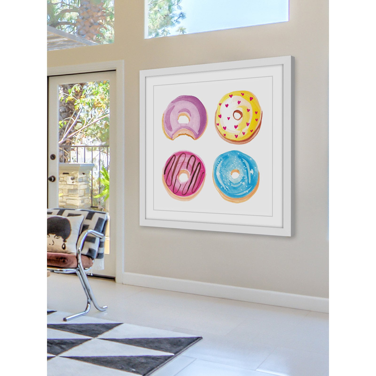 Marmont Hill "Donuts" By Molly Rosner Framed Painting Art Print, 18.0" x 1.5"
