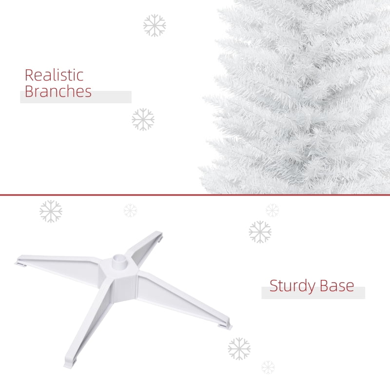 Alvantor Christmas Tree Unlit Pencil with 499 Tips, Slim Holiday Decor 21.75"x21.75"x84" 7ft White
