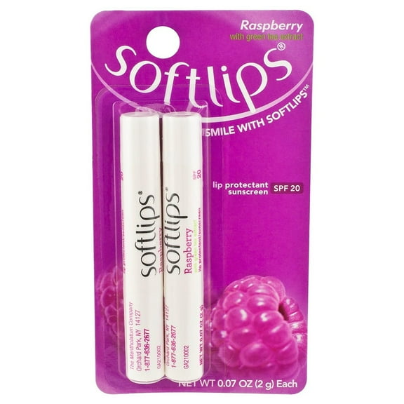 Softlips Lip Balm with Spf 20 - Raspberry (Pack of 3)