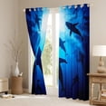 thumbnail image 3 of Manfei Deep Ocean Shark Blackout Curtains Set of 2 (52x84 Each), Big Sea Fish Window Curtains, Tropical Marine Coastal Curtains and Drapes, Luxurious Room Decor, 3 of 6