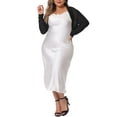 thumbnail image 3 of Agnes Orinda Women's Plus Size Long Sleeve Open Front Sheer See Through Mesh Bolero Shrug Crop Cardigans 2X Black, 3 of 7