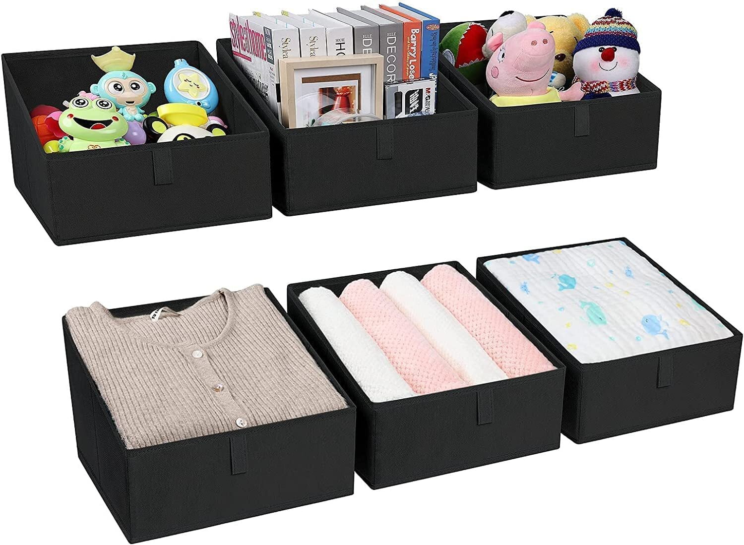 DIMJ Fabric Storage Cubes, Folding Closet Organizer Storage Bins with